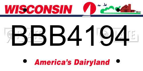 BBB4194 Wisconsin License Plate