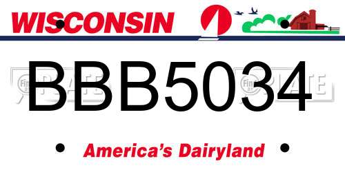 BBB5034 Wisconsin License Plate