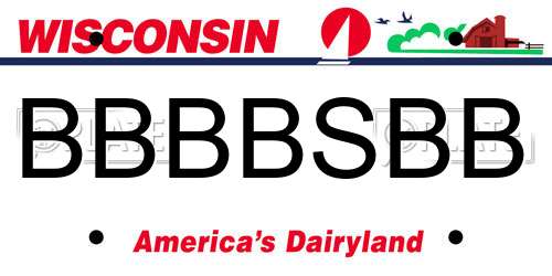 BBBBSBB Wisconsin License Plate