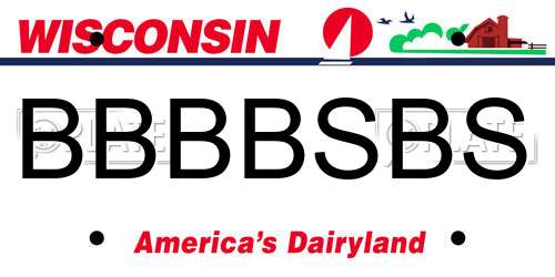 BBBBSBS Wisconsin License Plate