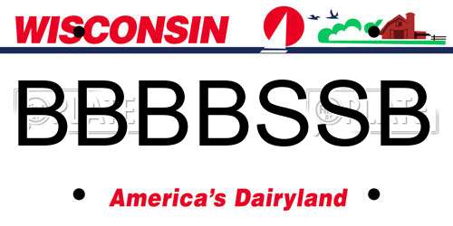 BBBBSSB Wisconsin License Plate