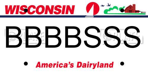 BBBBSSS Wisconsin License Plate