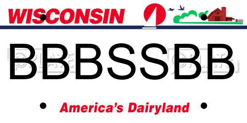 BBBSSBB Wisconsin License Plate