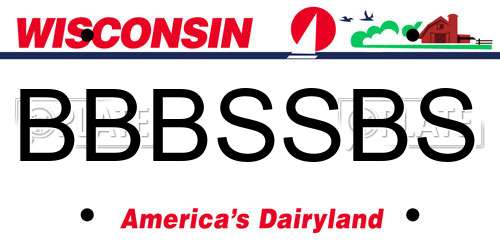 BBBSSBS Wisconsin License Plate