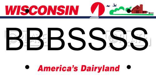 BBBSSSS Wisconsin License Plate