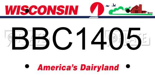 BBC1405 Wisconsin License Plate