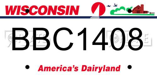 BBC1408 Wisconsin License Plate
