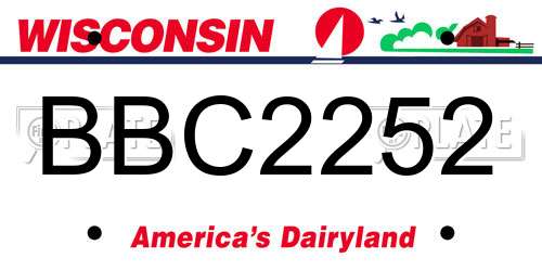 BBC2252 Wisconsin License Plate