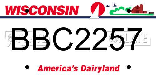 BBC2257 Wisconsin License Plate