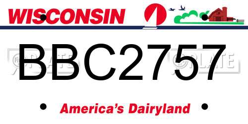 BBC2757 Wisconsin License Plate