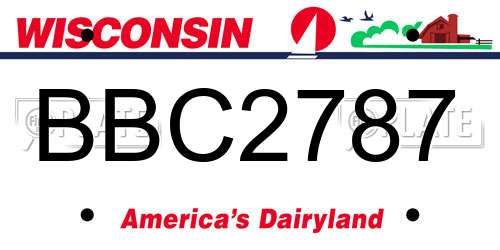 BBC2787 Wisconsin License Plate