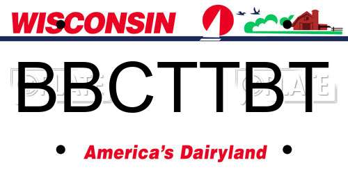BBCTTBT Wisconsin License Plate