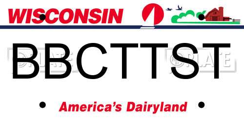 BBCTTST Wisconsin License Plate