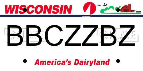 BBCZZBZ Wisconsin License Plate
