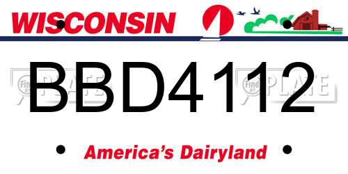 BBD4112 Wisconsin License Plate