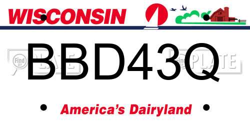 BBD43Q Wisconsin License Plate