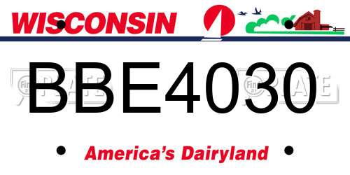 BBE4030 Wisconsin License Plate