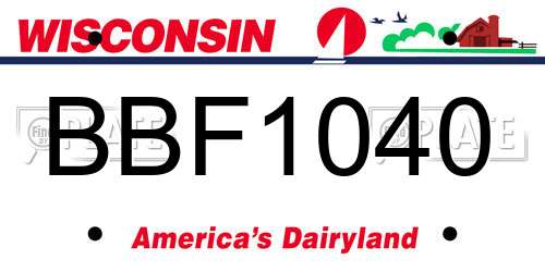 BBF1040 Wisconsin License Plate