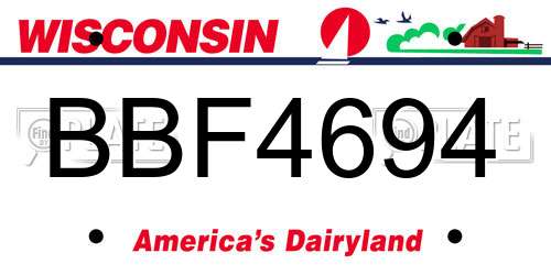 BBF4694 Wisconsin License Plate