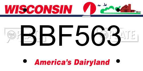 BBF563 Wisconsin License Plate
