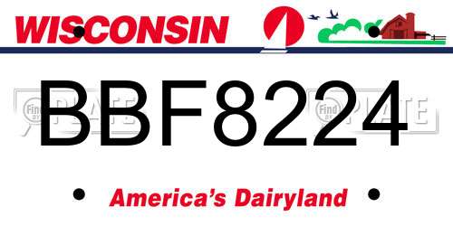 BBF8224 Wisconsin License Plate