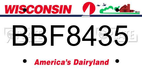 BBF8435 Wisconsin License Plate