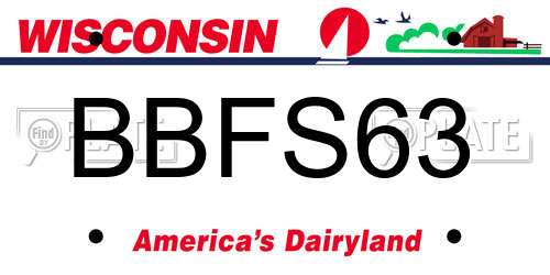 BBFS63 Wisconsin License Plate