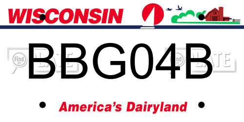 BBG04B Wisconsin License Plate