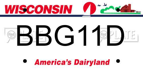 BBG11D Wisconsin License Plate