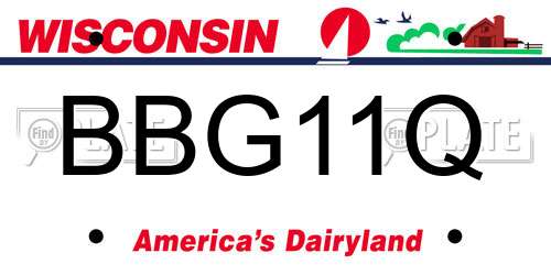BBG11Q Wisconsin License Plate