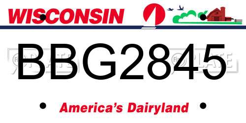BBG2845 Wisconsin License Plate
