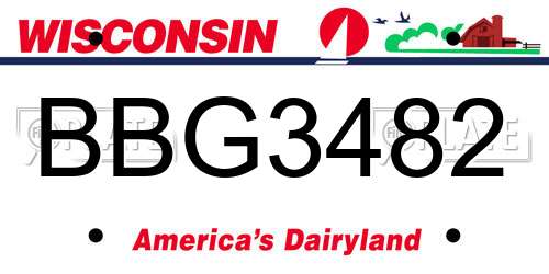 BBG3482 Wisconsin License Plate
