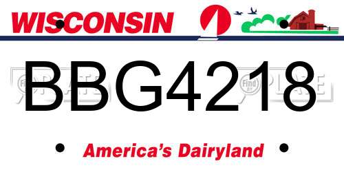 BBG4218 Wisconsin License Plate
