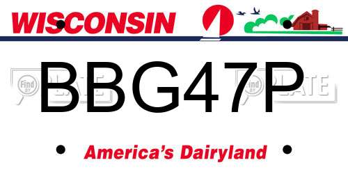 BBG47P Wisconsin License Plate