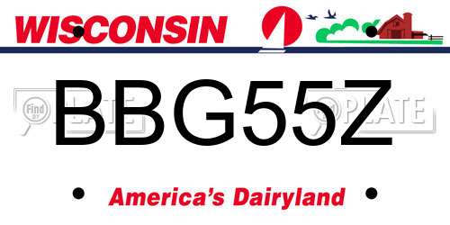 BBG55Z Wisconsin License Plate