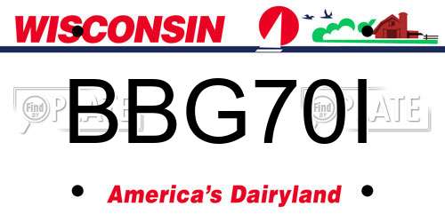 BBG70I Wisconsin License Plate