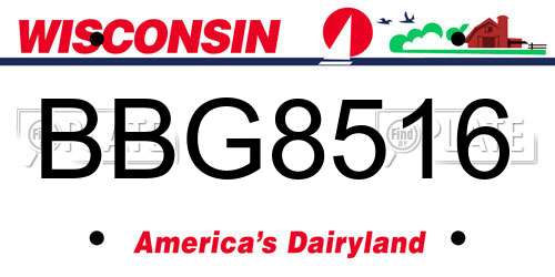 BBG8516 Wisconsin License Plate