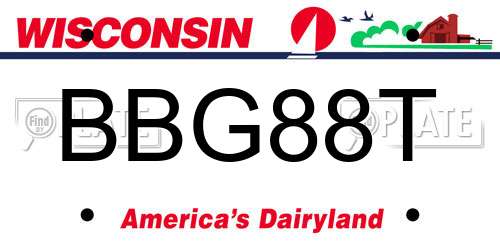 BBG88T Wisconsin License Plate