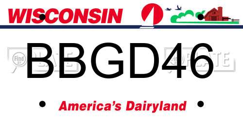 BBGD46 Wisconsin License Plate