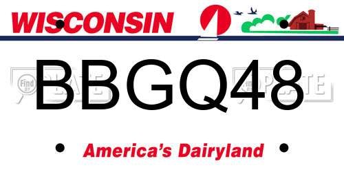 BBGQ48 Wisconsin License Plate