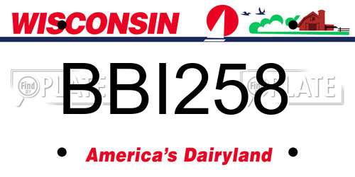 BBI258 Wisconsin License Plate