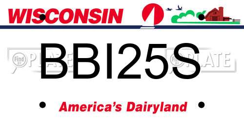 BBI25S Wisconsin License Plate