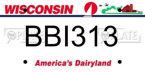 BBI313 Wisconsin License Plate