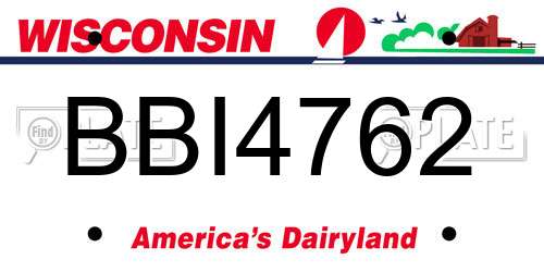 BBI4762 Wisconsin License Plate