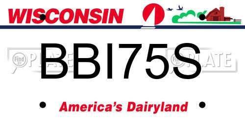 BBI75S Wisconsin License Plate