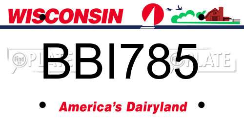 BBI785 Wisconsin License Plate