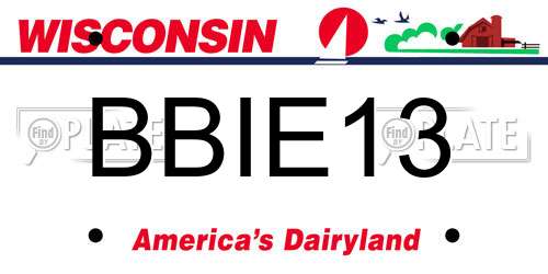BBIE13 Wisconsin License Plate