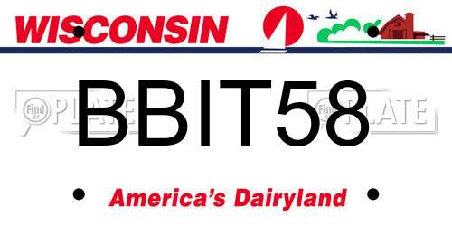 BBIT58 Wisconsin License Plate