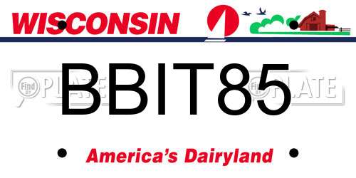 BBIT85 Wisconsin License Plate