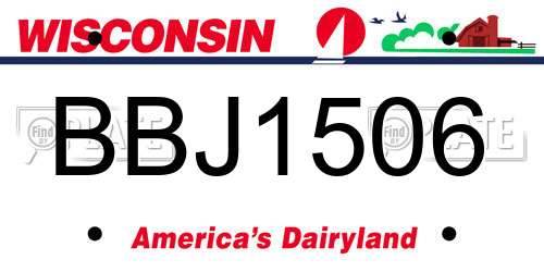 BBJ1506 Wisconsin License Plate